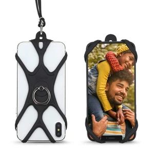 Universal Phone Lanyard Holder and Ring Grip, Silicone Cell Phone Lanyard Nec... - Picture 1 of 9