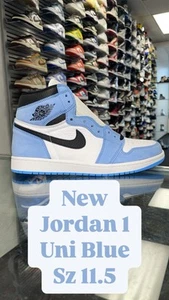 NIKE AIR JORDAN 1 RETRO OG UNIVERSITY BLUE UNC SZ 11.5 555088-134 AUTHENTIC VTG - Picture 1 of 5