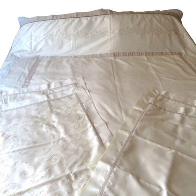 Olivet Embroidered 5pc Queen Duvet Set 2 Shams 2 Pillowcases Cream Beige - Image 1 of 4