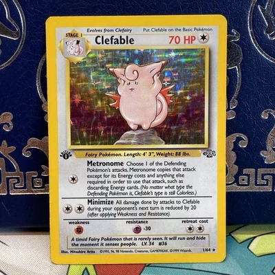 Pokemon Jungle Set 1st Edition Clefable 1/64 Holo Rare LP - Image 1 of 4
