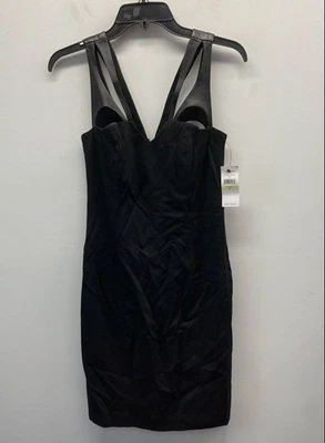 Vestido vaina para mujer Cynthia Steffe negro con correa de cuero talla 4 nuevo con etiquetas Foto 1 de 4
