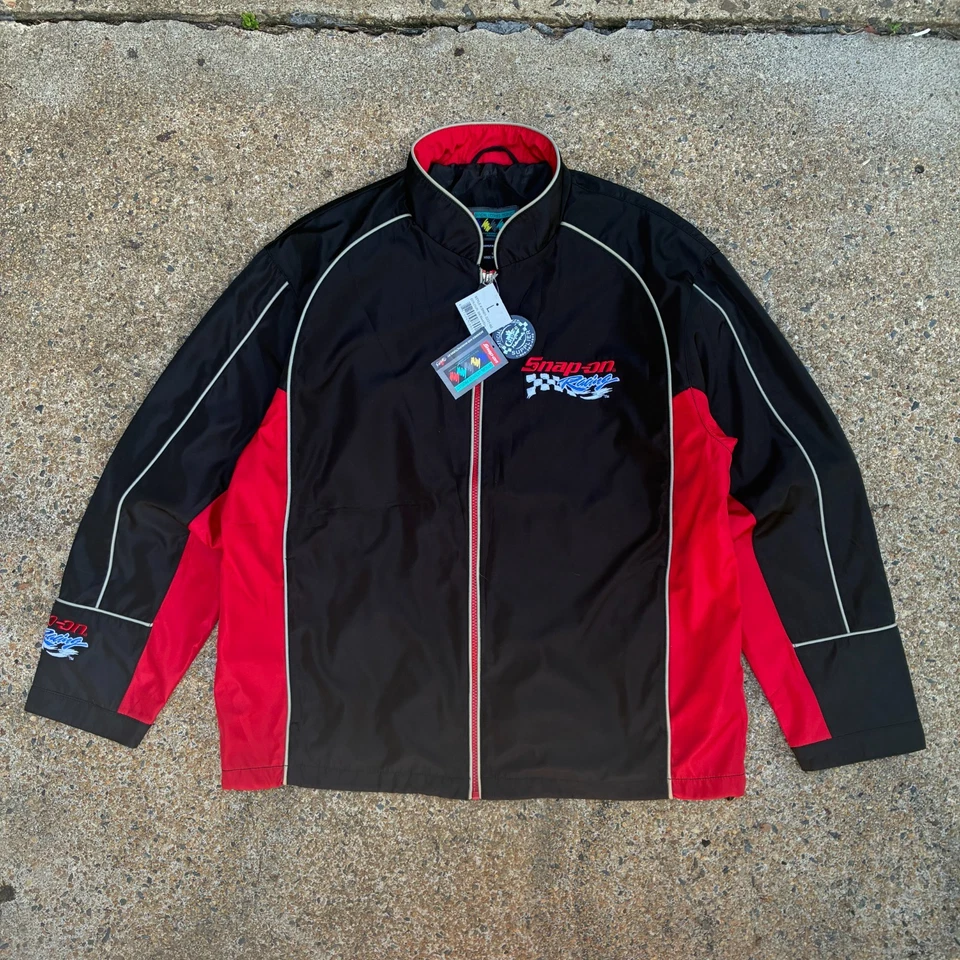 NEW Snap On Racing Jacket Men Large Black Red Embroidered Zipper Motorsports - Image 1 of 4