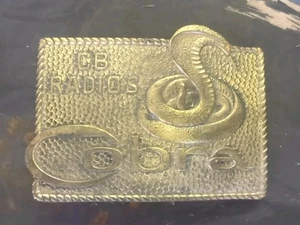 VINTAGE 1970's COBRA CB RADIOS ADVERTISING LEWIS BELT BUCKLE USA MADE ~ NICE! - Picture 1 of 8