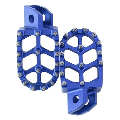 For Yamaha XT250 YZ125 YZ80 WR250 TTR90 125 Blue Billet Wide Foot Pegs Footrest Foto 1 de 4