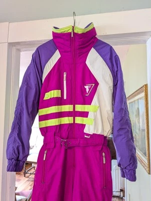 De Colección Tyrolia Head Traje de Esquí Una Pieza Traje de Nieve Apres Multicolor Años 80 90 Para Mujer 12 Foto 1 de 4