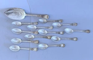 United Kingdom Angleterre - Service couvert a dessert Argent sterling 1876 - Foto 1 di 16
