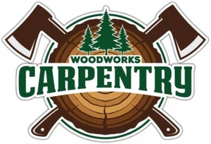 Lumberjack Carpentry Woodworks Axe Sawmill Car Bumper Window Sticker Decal 5"X4" - Bild 1 von 1