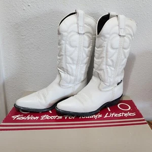 Stivali donna Capezio vera pelle stile western cowgirl bianco 62042 taglia 7 M - Foto 1 di 13