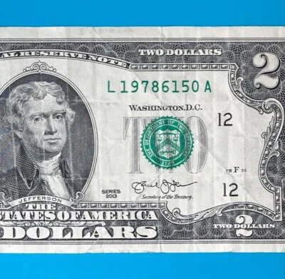 1978 June 15 (L 19786150 A) BIRTHDAY Note $2 Two Dollar Bill (1978 / 6 / 15_) - Image 1 of 4