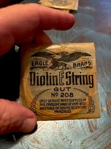 One Eagle VIOLIN GUT E STRINGS  C.1900  EAGLE BRAND WITH ORIGINAL BOX RARE - Picture 1 of 6