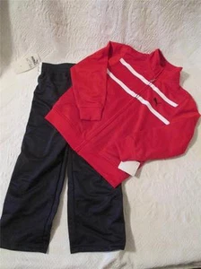 NWT PUMA 2 Piece Boys 5 Track Outfit Active Wear Pant Sweatshirt Zip Up Red Navy - Picture 1 of 5