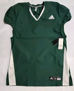 Adidas Herren grün/weiß gewebtes V-Ausschnitt Fußball Trikot Größe 2XL Neu mit Etikett - Bild 1 von 10