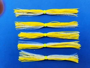 5 Falda Silicona AMARILLO/ORO BRILLO 5-9453 Señuelo Spinnerbait Buzz Jig Aparejo - Imagen 1 de 1