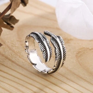 Silver Feather Arrow Ring, Design Ring, Adjustable Arrow Ring Unisex - Picture 1 of 8