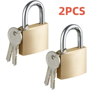 Massives Messing Vorhängeschloss mit 4 Schlüssel Vorhängeschloss 1-1/2 Zoll Wide Lock Body, Spind 2 Stück - Bild 1 von 20