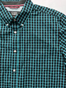Neu mit Etikett Cody James Core Hemd mit Knopfleiste Herren S Langarm blau schwarz Gingham-Muster - Bild 1 von 14