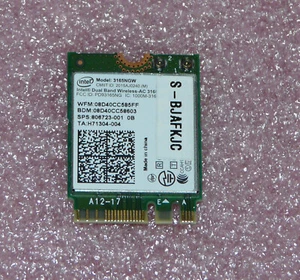 Intel Dual Band Wireless-AC 3165NGW WLAN WiFi M.2 Terra Mobile 1513 1513A 1513S - Afbeelding 1 van 2