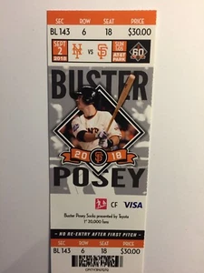 SAN FRANCISCO GIANTS VS NEW YORK METS SEPTEMBER 2, 2018 TICKET STUB - Picture 1 of 1