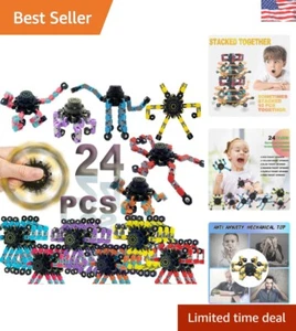 24PCS Transformable Fingertip Gyros - Fidget Spinners for Stress Relief & Play - Picture 1 of 8