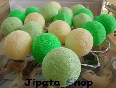 Green Tone Yarn Ball Party-Wedding-Decoration X-mas 110V Light String - Image 1 of 4