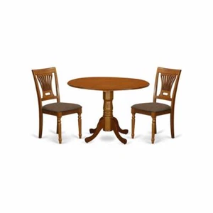 DLPL3-SBR-C 3 Pc Kitchen nook Dining set-small Kitchen Table and 2 Dining... - Picture 1 of 4