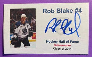 SIGNED ROB BLAKE 3"x5" INDEX CARD AUTOGRAPHED - KINGS - HOF - Picture 1 of 1