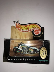 Hot Wheels Mervyn's white w/aqua, red & yellow Scorchin' Scooter 25772 - Picture 1 of 6