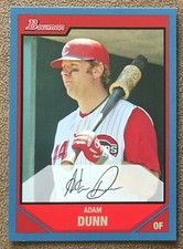 Adam Dunn 2007 Bowman Blue Parallel #132 /500 Cincinnati Reds Topps Baseball MLB