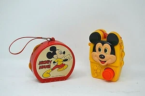 Lot of 2 Vintage Walt Disney Mickey Mouse Transistor Musical Radio Collectibles  - Picture 1 of 2