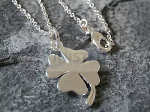 Elegante Silber Halskette mit 4 Blatt Kleeblatt Anhänger Kette Charm Schmuck WN002 - Bild 1 von 3