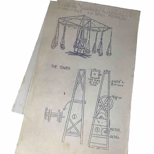 A.K. BRILL Vintage Carnival Ride Kiddie Chairplane Instructions Schematics Rare - Picture 1 of 6
