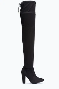 Truffle Sabrina schwarze Overknees Stiefel Mikrofaser Overknee High Heels Damen vegan - Bild 1 von 5