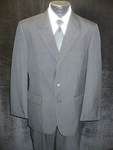 TRAJE NEGRO - 2 BOTONES muesca - 42R - 10002 42 R, peso tropical lana estambrada - Imagen 1 de 1