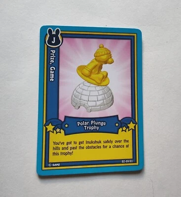 Webkinz Tarjeta Coleccionable Serie 2 Premio, Juego Polar Plunge Trophy B2-69/85 Foto 1 de 2