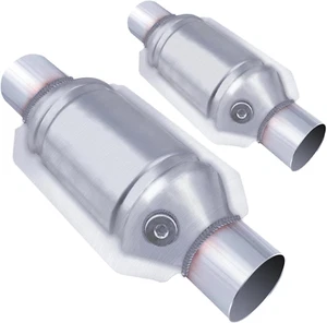 2.25" Universal Catalytic Converter 2.25" Inch Inlet/Outlet 2 Pack High Flow Cat - Picture 1 of 12