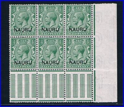 Nauru 1916 - ½d Blk/6 all w/double Ovprt, 1 Albino - SC 1v [SG 1b] MNH - RARE G6 - Image 1 of 4