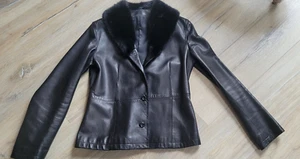 JOOP! Lederblazer schwarz 38/40 taill., sehr weiches Leder, Pelzkragen abnehmbar - Bild 1 von 6