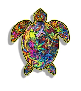 Graffiti Colorful Turtle Sticker Laptop Cooler Tumbler Cup Car Vehicle Decal  - Picture 1 of 1