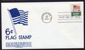 1968 6c Flag Over White House Scott 1338) - Dark Blue Anderson FDC MT817 - Picture 1 of 1