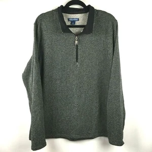 Suéter para hombre Tommy Bahama 1/4 con cremallera talla XL negro blanco Chevron - Imagen 1 de 12