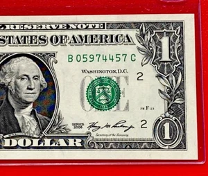 2006 $1 Dollar Bill FRN, ( New York B ) UNCIRCULATED BANKNOTE. - Picture 1 of 3