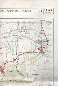 MAPA TOPOGRAFICO "EL PUENTE DEL ARZOBISPO" 15-26 (654) ESCALA 1:50000 # 1535 - Imagen 1 de 1