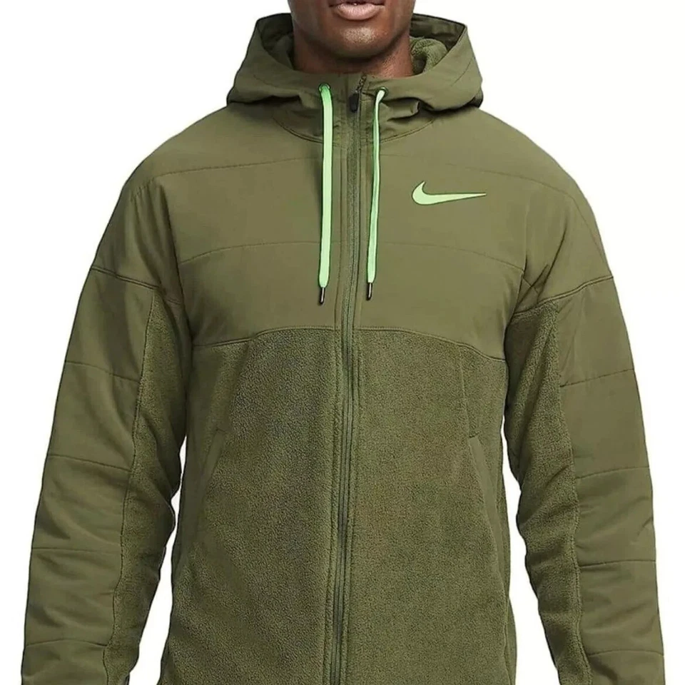 Nike Therma Fleece Full-Zip Winterized - Rough Green - Men's Medium DD2128-326