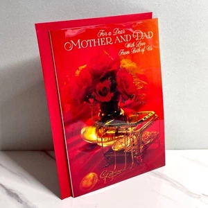 Glossy Vintage VALENTINE'S DAY Card FOR MOTHER & DAD FROM BOTH OF US by Hallmark - Picture 1 of 6