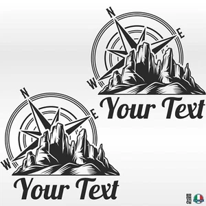 2 Sticker Adhesivos Rosa De Veinte Montaña Brújula Auto Camper Pickup Jeep 4x4 - Imagen 1 de 20