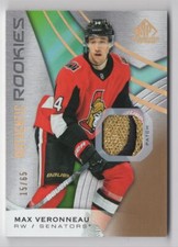 2019-20 SP Game Used Gold Spectrum Premium Materials Max Veronneau 15/65 Ottawa