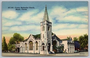 Postcard: Church, Miami, FL, Dade Cty Newsdealers, Curt Teich, 1945, Unposted - Picture 1 of 2