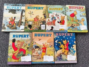 Rupert Bear The Daily Express Annual Bundle X 8 1970s Hardback Books - Picture 1 of 18