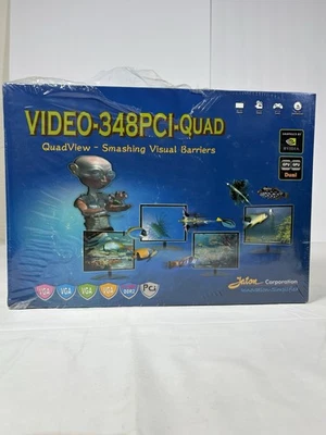 Jaton VIDEO-348PCI-Quad GeForce 6200 PCI 1GB 4×VGA NEW SEALED QuadView GPU  - Image 1 of 4