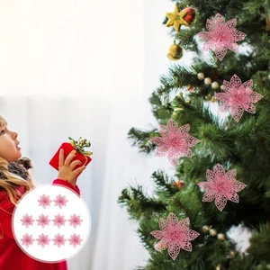 10pcs Simulated Christmas Artificial Flowers Plastic Decorative Flowers for - Picture 1 of 12
